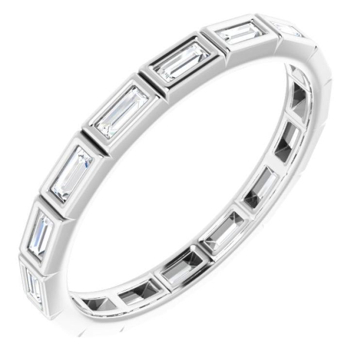 10K White Gold 1/2 CTW Natural Diamond Eternity Band Size 9