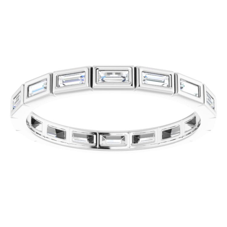 10K White Gold 1/2 CTW Natural Diamond Eternity Band Size 9