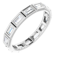 10K White Gold 7/8 CTW Natural Diamond Eternity Band Size 6.25