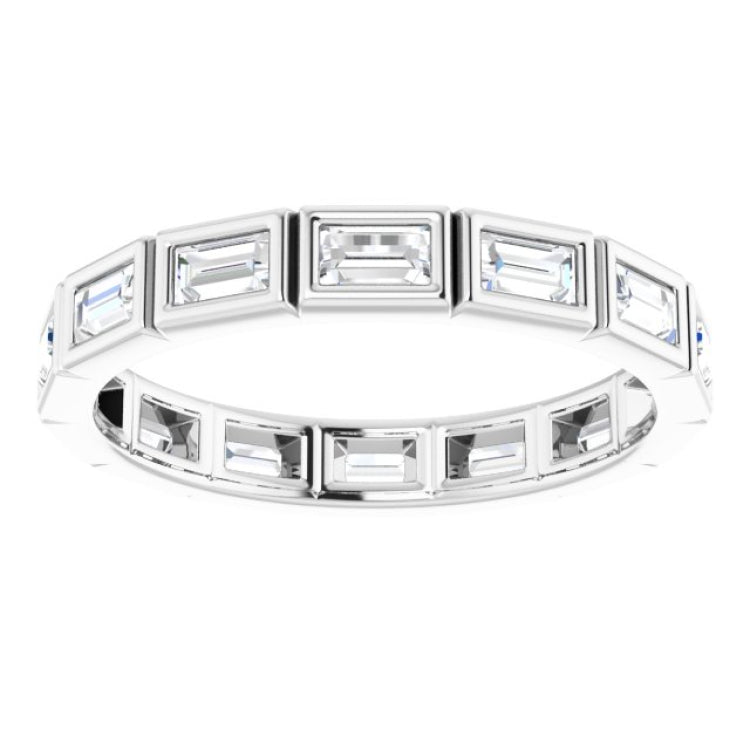 10K White Gold 7/8 CTW Natural Diamond Eternity Band Size 6.25