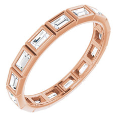10K Rose Gold 9/10 CTW Natural Diamond Eternity Band Size 8