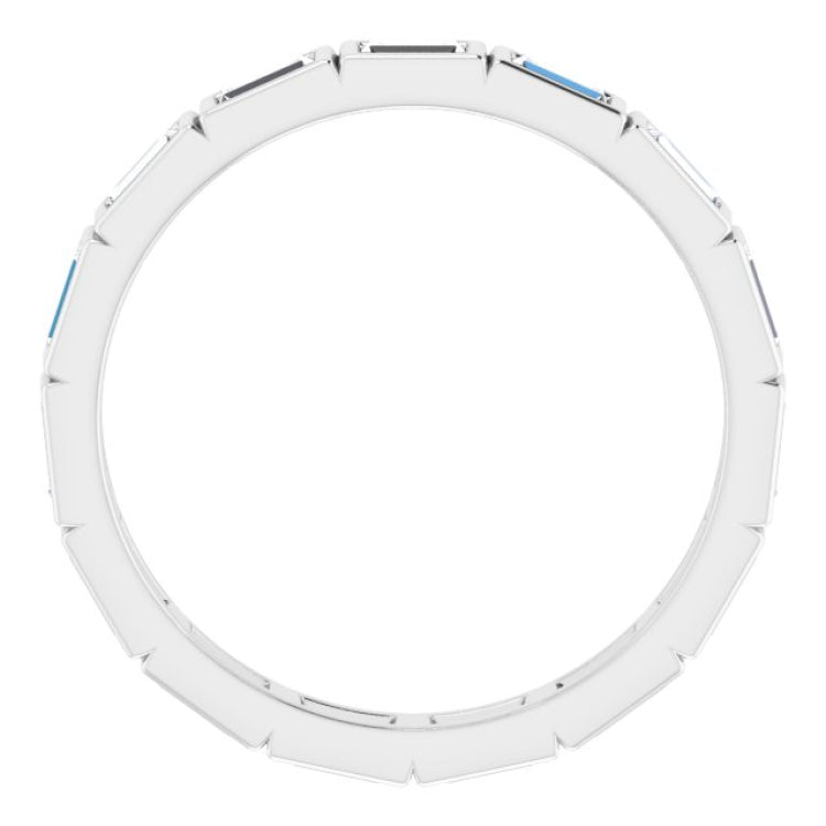 10K White Gold 1 CTW Natural Diamond Eternity Band Size 7.5