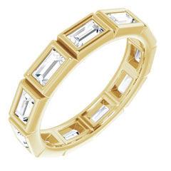 10K Yellow Gold 9/10 CTW Natural Diamond Eternity Band Size 4.25