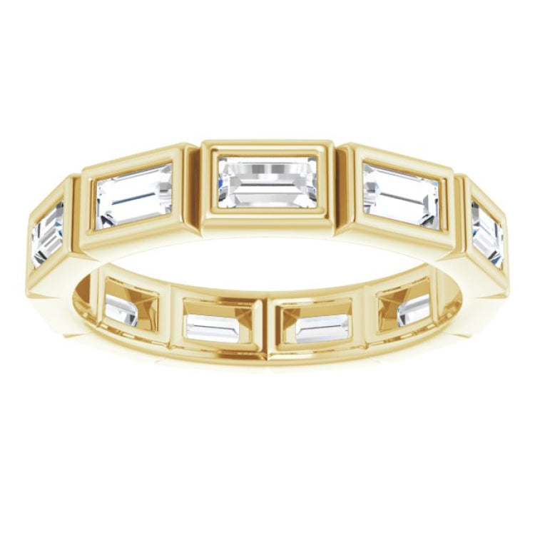 10K Yellow Gold 9/10 CTW Natural Diamond Eternity Band Size 4.25