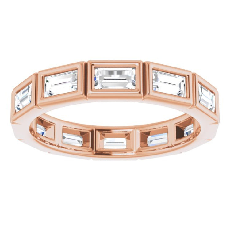 10K Rose Gold 1 CTW Natural Diamond Eternity Band Size 5.25