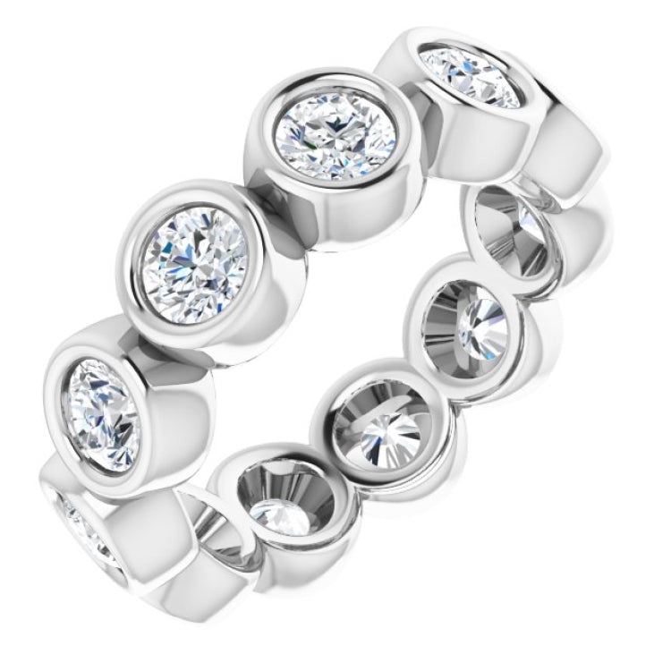 10K White Gold 2 1/2 CTW Natural Diamond Eternity Band Size 7.5