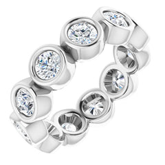 10K White Gold 2 1/2 CTW Natural Diamond Eternity Band Size 7.5