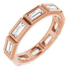10K Rose Gold 1 CTW Natural Diamond Eternity Band Size 5.25