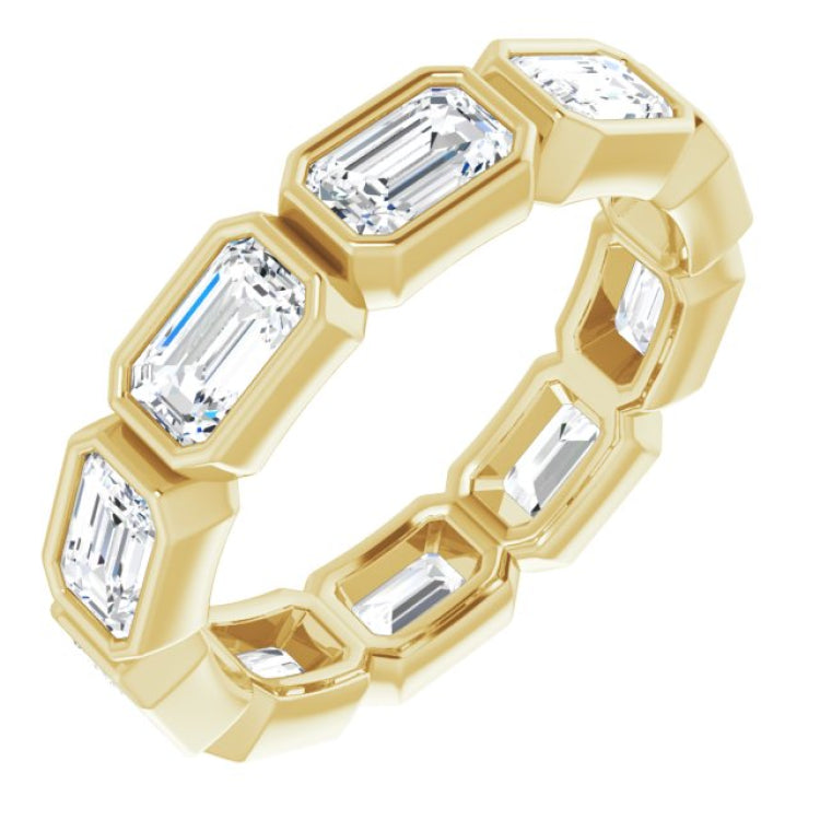 10K Yellow Gold 3 1/2 CTW Natural Diamond Eternity Band Size 6.5