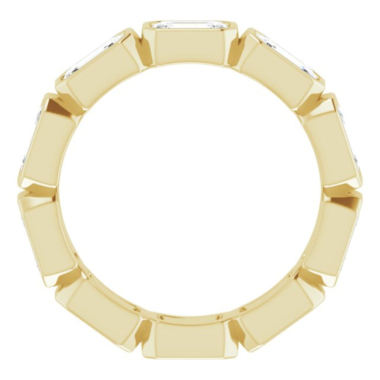 10K Yellow Gold 3 1/2 CTW Natural Diamond Eternity Band Size 6.5