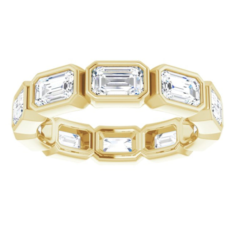 10K Yellow Gold 3 1/2 CTW Natural Diamond Eternity Band Size 6.5