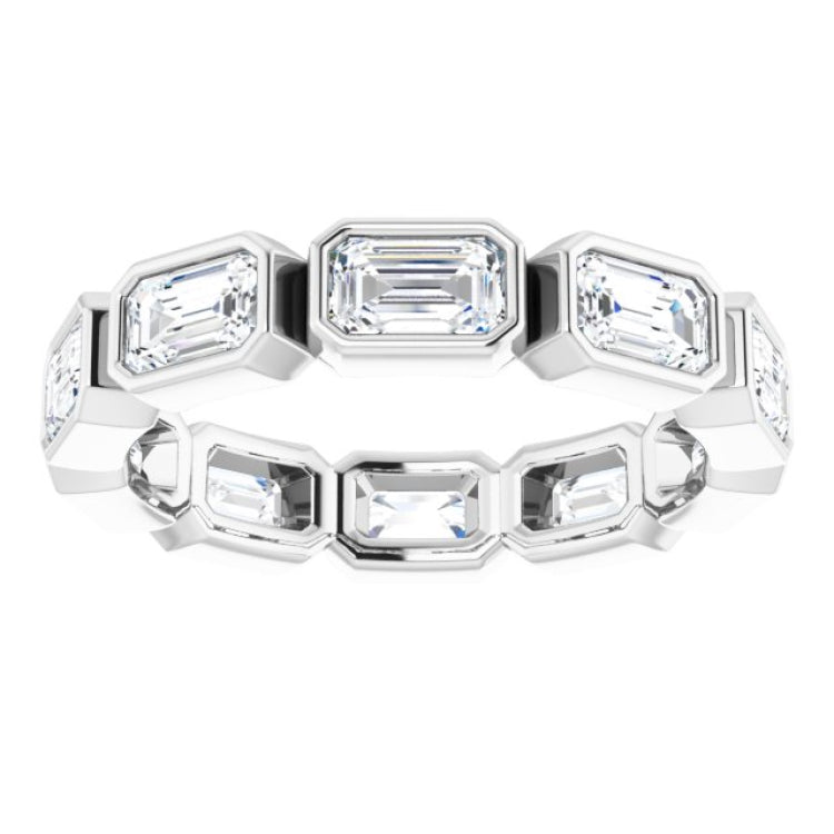 10K White Gold 3 1/2 CTW Natural Diamond Eternity Band Size 8