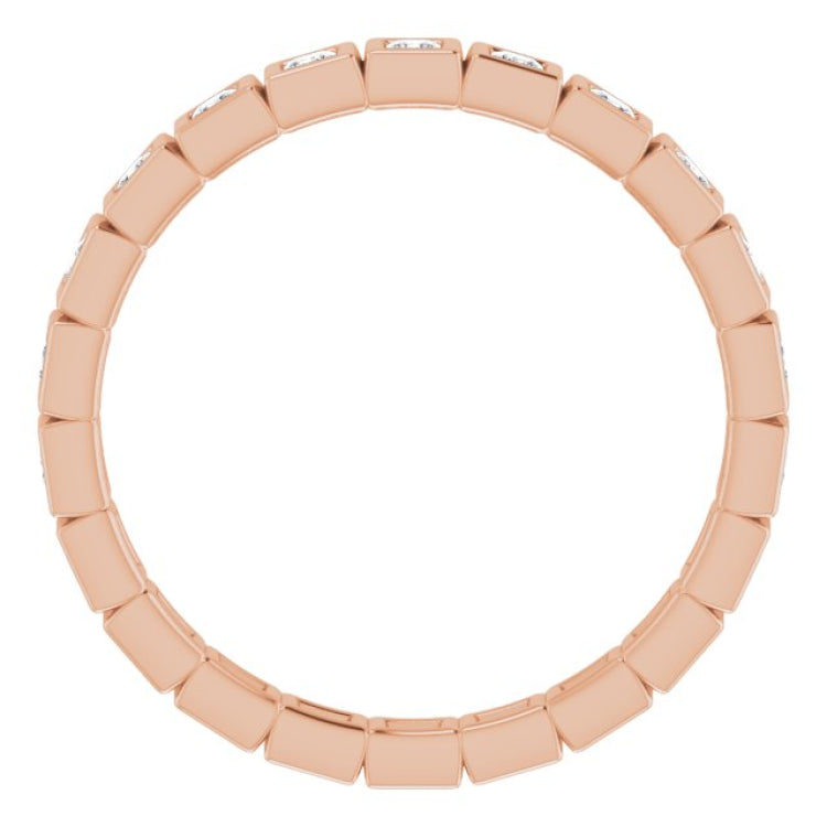 10K Rose Gold 1/2 CTW Natural Diamond Eternity Band Size 6.5