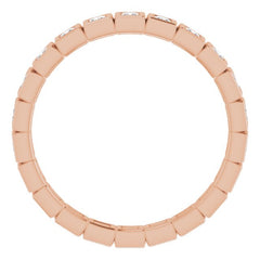 10K Rose Gold 1/2 CTW Natural Diamond Eternity Band Size 6.5