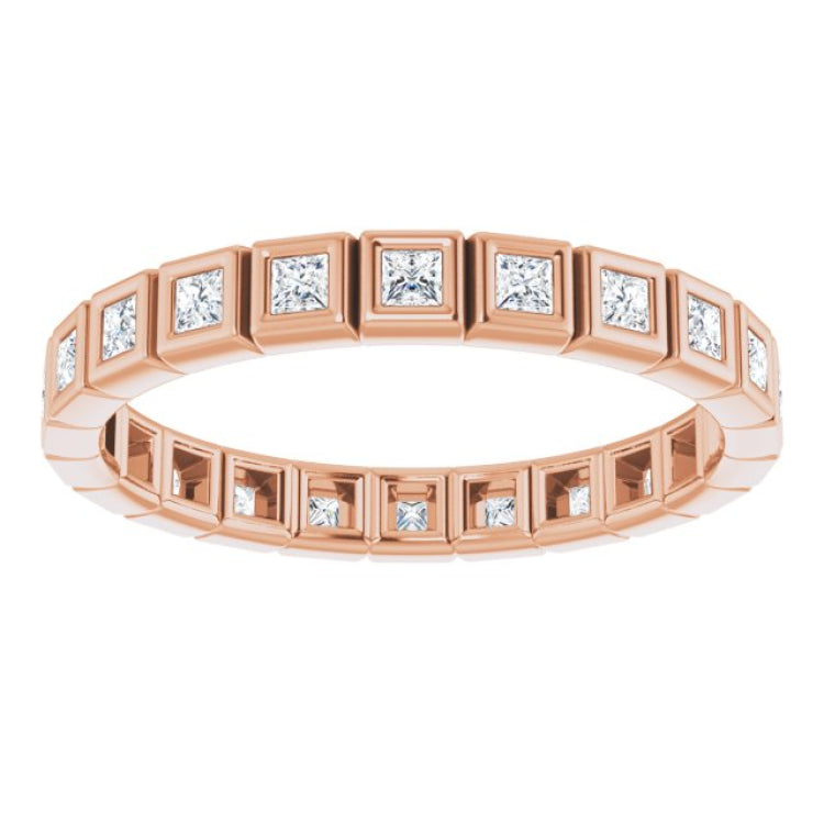 10K Rose Gold 1/2 CTW Natural Diamond Eternity Band Size 6.5