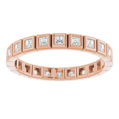 10K Rose Gold 1/2 CTW Natural Diamond Eternity Band Size 6.5