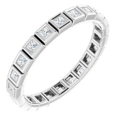 10K White Gold 1/2 CTW Natural Diamond Eternity Band Size 6.5