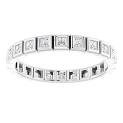 10K White Gold 1/2 CTW Natural Diamond Eternity Band Size 6.5