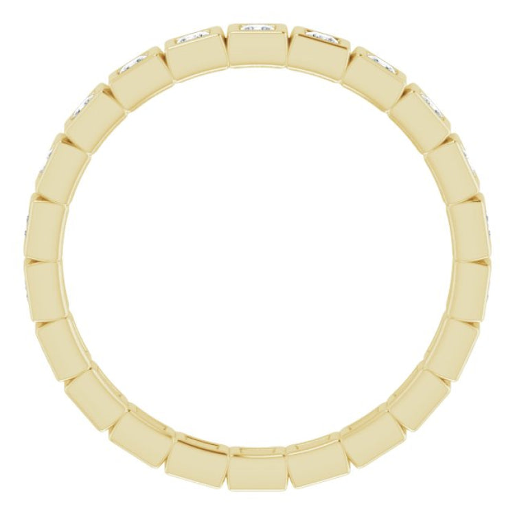 10K Yellow Gold 1/2 CTW Natural Diamond Eternity Band Size 6.5