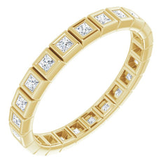 10K Yellow Gold 1/2 CTW Natural Diamond Eternity Band Size 7.25