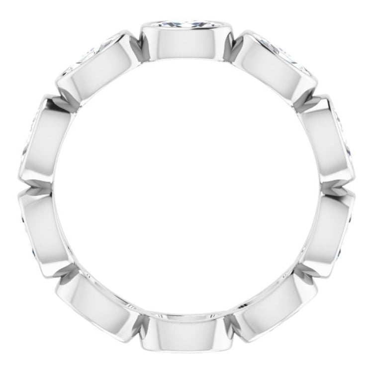 10K White Gold 2 5/8 CTW Natural Diamond Eternity Band Size 7.5