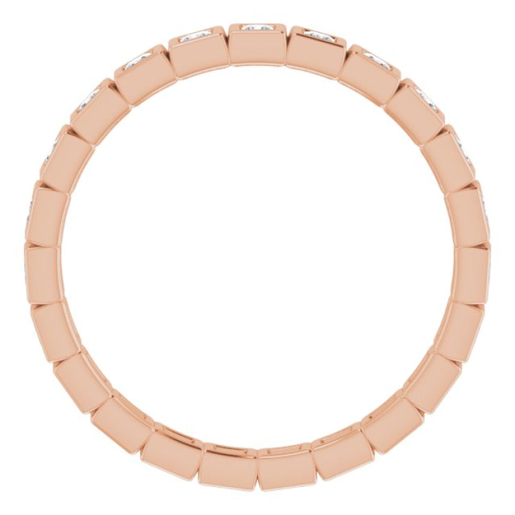 10K Rose Gold 1/2 CTW Natural Diamond Eternity Band Size 7.5