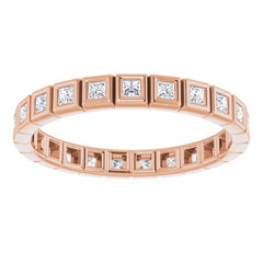 10K Rose Gold 1/2 CTW Natural Diamond Eternity Band Size 7.5