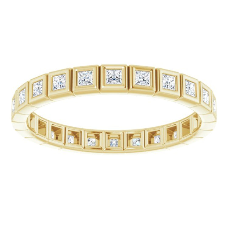 10K Yellow Gold 1/2 CTW Natural Diamond Eternity Band Size 8