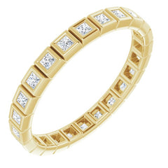 10K Yellow Gold 1/2 CTW Natural Diamond Eternity Band Size 8.5