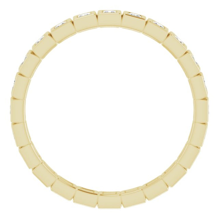 10K Yellow Gold 1/2 CTW Natural Diamond Eternity Band Size 8.5