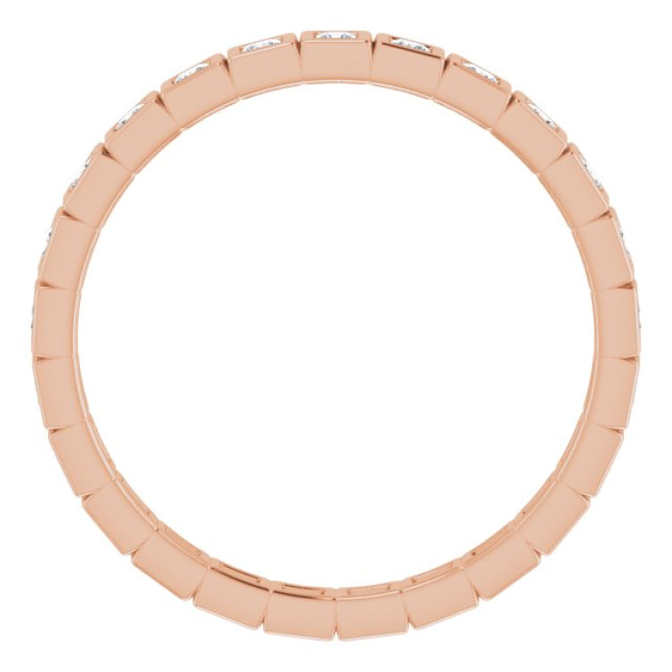 10K Rose Gold 1/2 CTW Natural Diamond Eternity Band Size 8.75