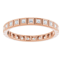 10K Rose Gold 1/2 CTW Natural Diamond Eternity Band Size 8.75