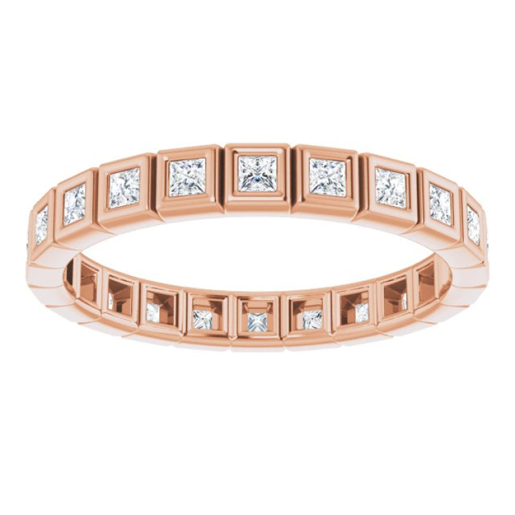 10K Rose Gold 1/2 CTW Natural Diamond Eternity Band Size 6