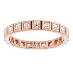 10K Rose Gold 1/2 CTW Natural Diamond Eternity Band Size 6