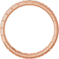 10K Rose Gold 1/2 CTW Natural Diamond Eternity Band Size 7