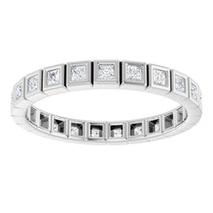 10K White Gold 1/2 CTW Natural Diamond Eternity Band Size 7