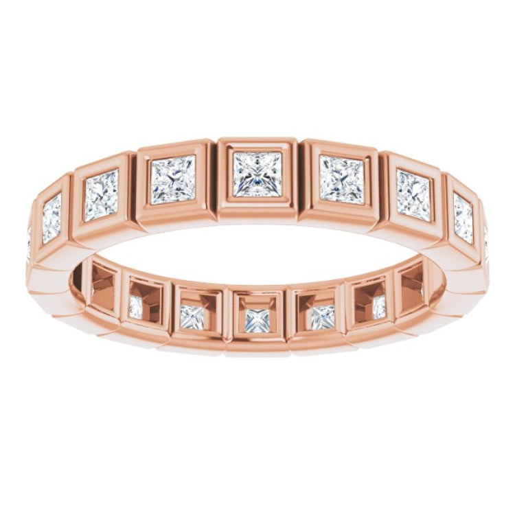 10K Rose Gold 1/2 CTW Natural Diamond Eternity Band Size 4