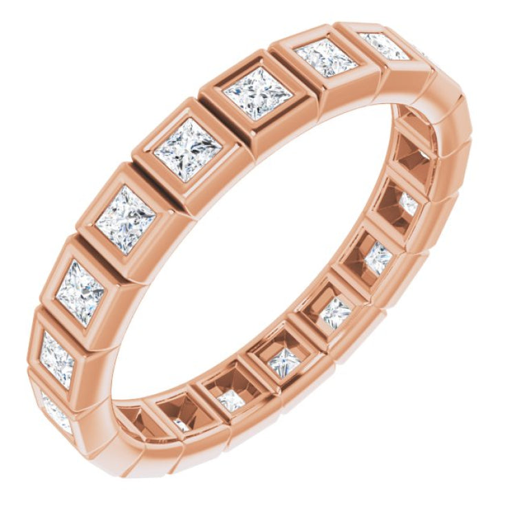 10K Rose Gold 5/8 CTW Natural Diamond Eternity Band Size 5.25