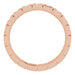 10K Rose Gold 5/8 CTW Natural Diamond Eternity Band Size 5.5