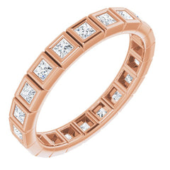 10K Rose Gold 5/8 CTW Natural Diamond Eternity Band Size 6