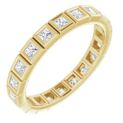10K Yellow Gold 5/8 CTW Natural Diamond Eternity Band Size 6.25