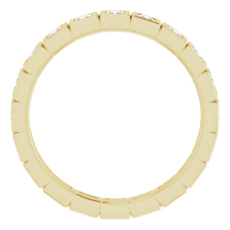 10K Yellow Gold 5/8 CTW Natural Diamond Eternity Band Size 6.25