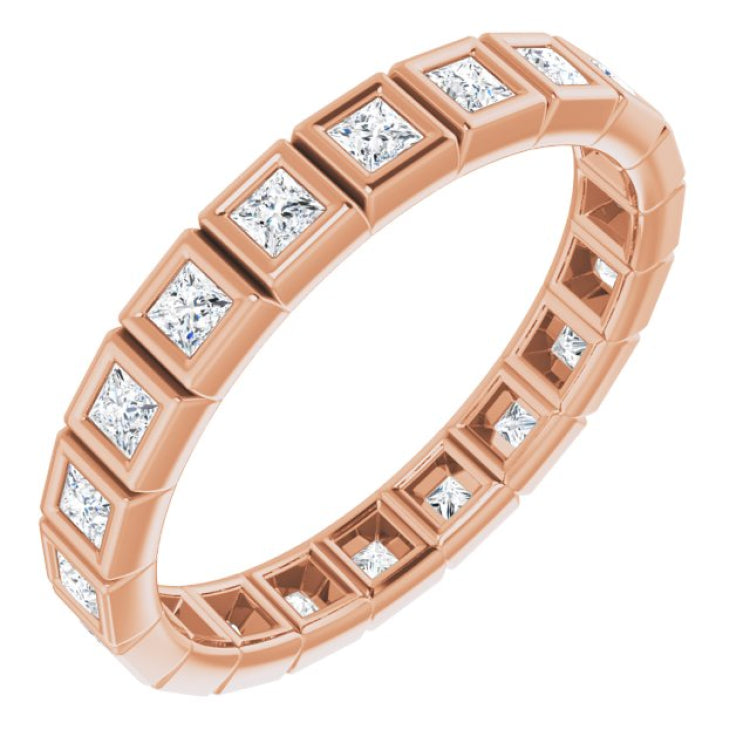 10K Rose Gold 5/8 CTW Natural Diamond Eternity Band Size 6.5