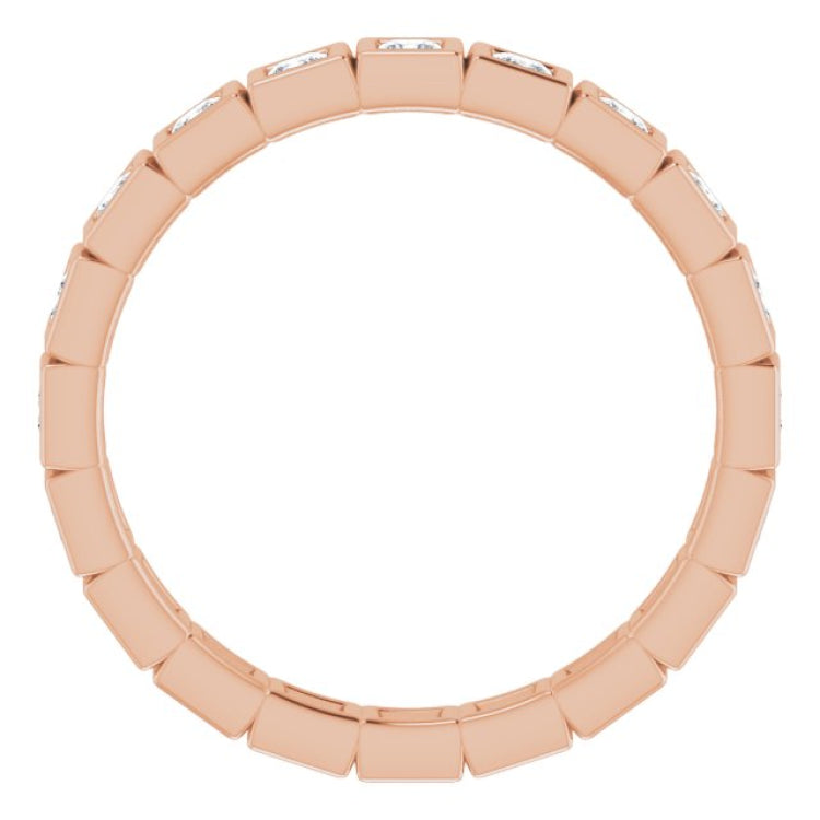 10K Rose Gold 5/8 CTW Natural Diamond Eternity Band Size 6.5