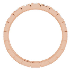 10K Rose Gold 5/8 CTW Natural Diamond Eternity Band Size 6.5