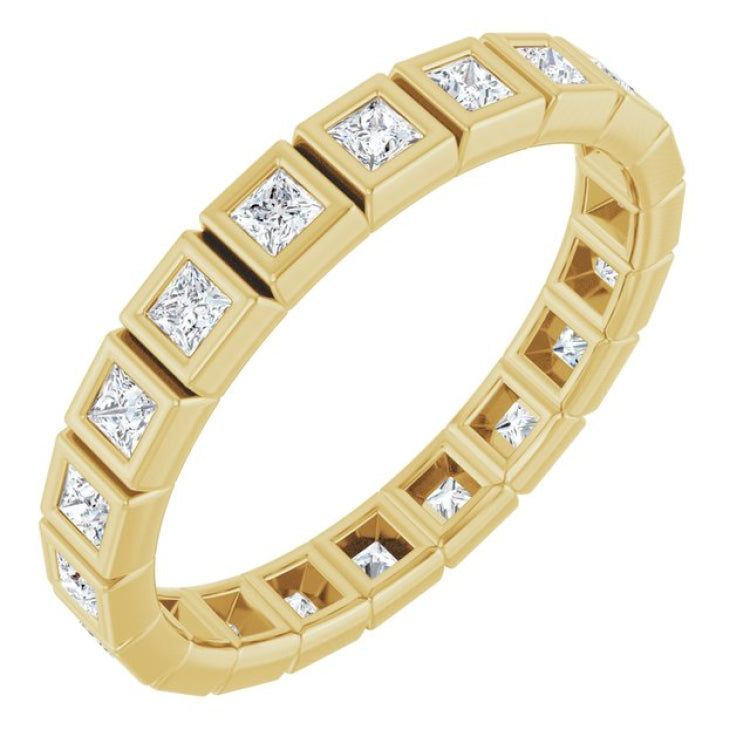 10K Yellow Gold 5/8 CTW Natural Diamond Eternity Band Size 7
