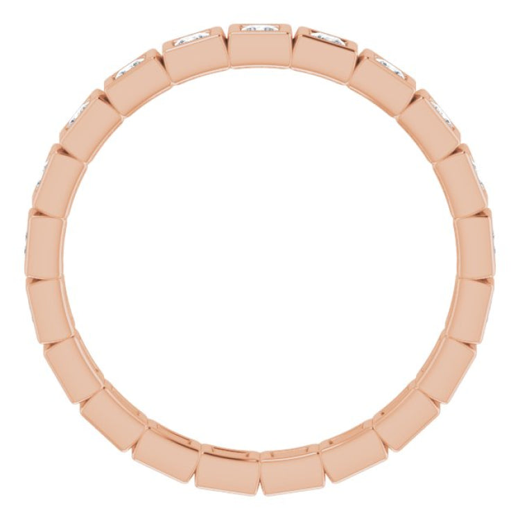 10K Rose Gold 3/4 CTW Natural Diamond Eternity Band Size 8.25