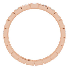 10K Rose Gold 3/4 CTW Natural Diamond Eternity Band Size 8.25