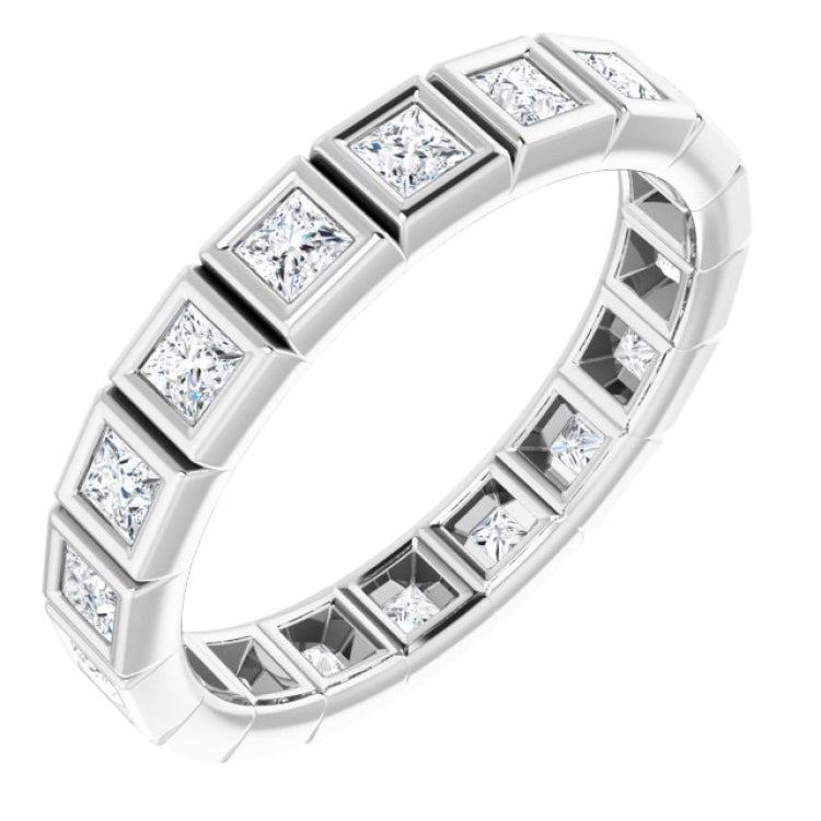 10K White Gold 1 1/4 CTW Natural Diamond Eternity Band Size 8.5