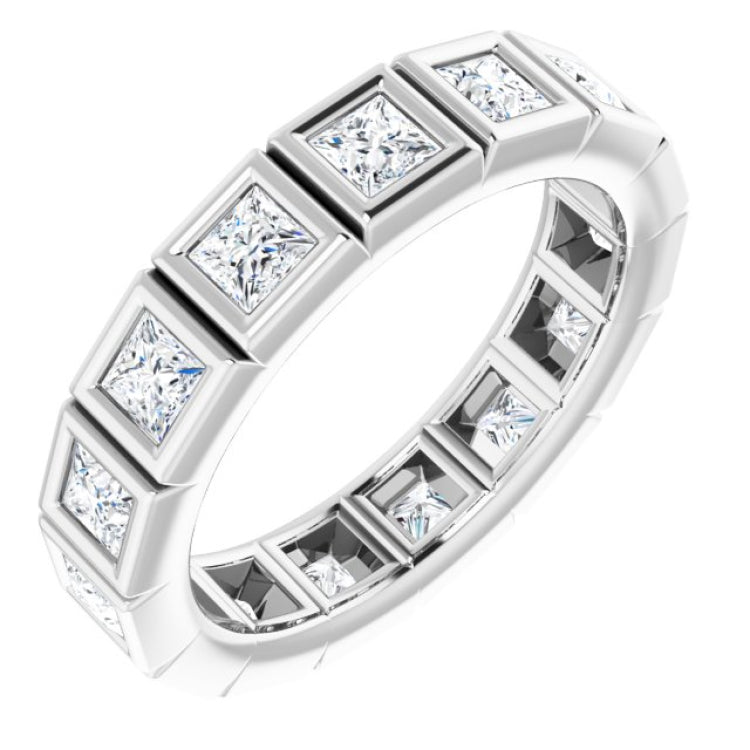 10K White Gold 1 3/8 CTW Natural Diamond Eternity Band Size 5.25